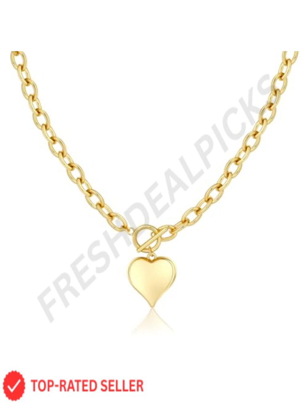 Dainty Gold Plated Heart Pendant Necklace Women Minimalist CZ Choker